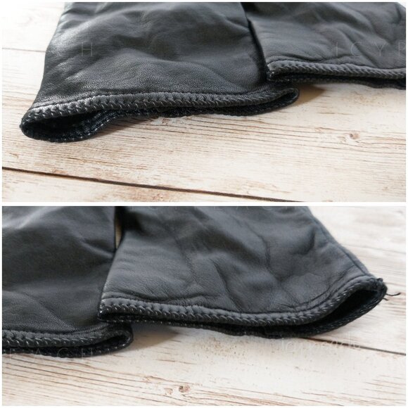 Thinsulate Leather Gloves Size Small Black Vtg 90s Y2K Lined Sheepskin Classic - Picture 7 of 11